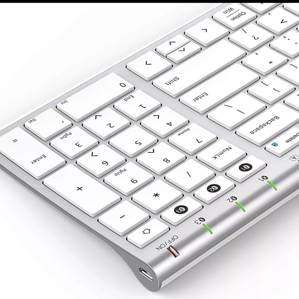 iCleverMulti device IC-GK03 Bluetooth wireless keyboard. White/Silver - Picture 6 of 16